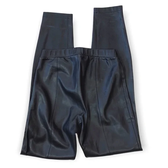 NWT All Saints Women's Isla Black Faux Leather Leggings 0 - Picture 7 of 9